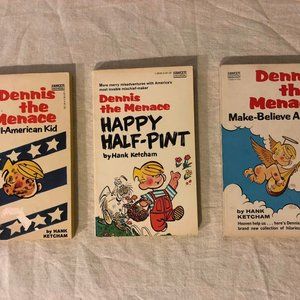 Vintage Dennis The Menace Paperback Books Set Of 3